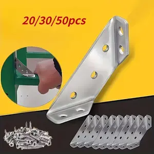 20/30/50pcs multifunctional corner codes with screws, universal connectors for furniture and cabinet reinforcement brackets