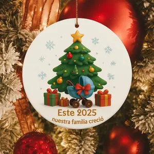 Ornamento Navideño de Cerámica con Diseño navidad para 2025