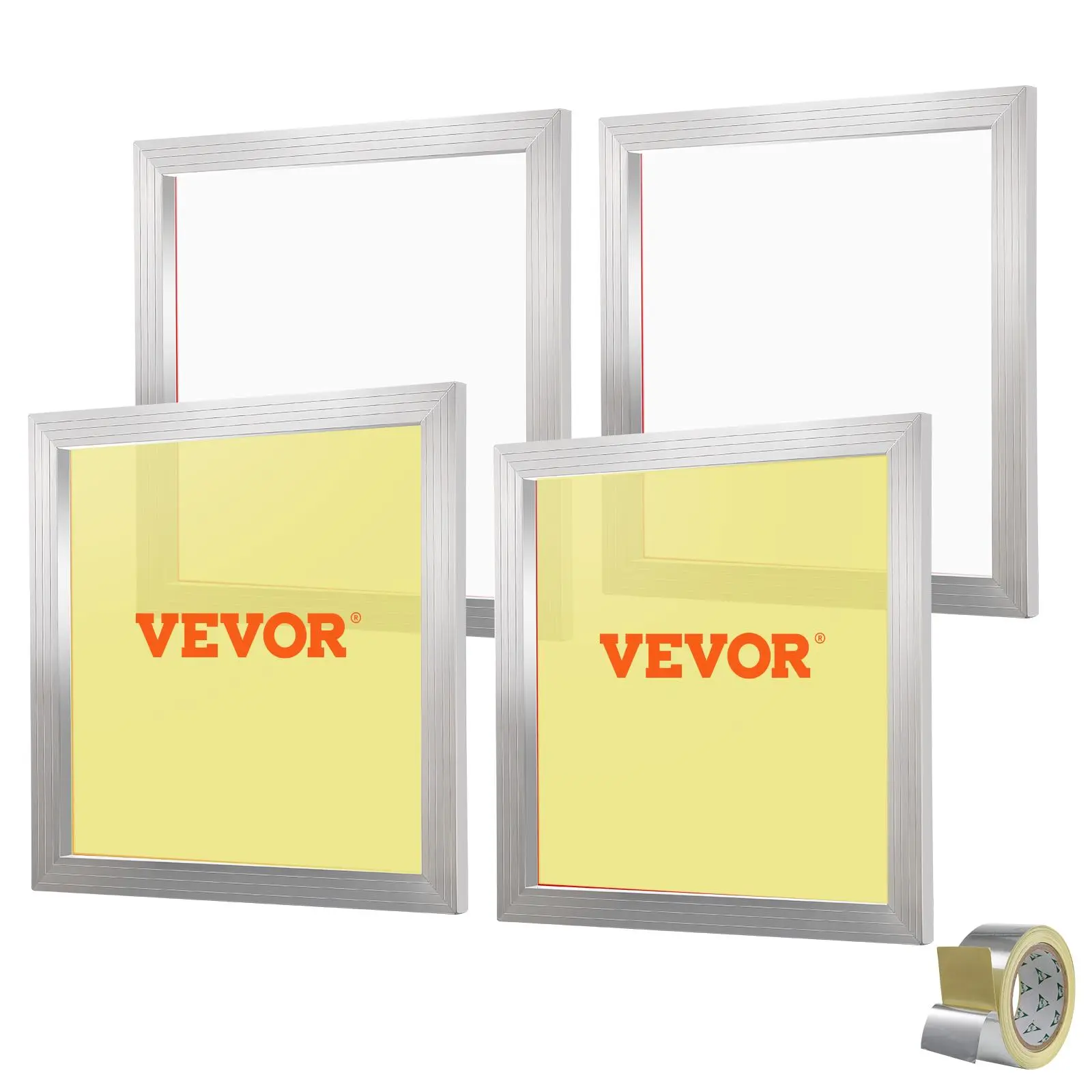 【Summerfinds】VEVOR Screen Printing Kit, 4 Pieces Aluminum Silk Screen Printing Frames, 20x20inch Silk Screen Printing Frame with 110 Count Mesh, High Tension Nylon Mesh and Sealing Tape for T-shirts DIY Printing