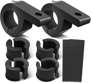 2PCS Light Bar Horizontal Bar Clamp Mounting Kit Fit on 0.75" 1" 1.25" Bull Bars Roof Racks Roll Cages for ATV UTV and Trucks