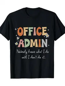 Funny Office Admin T-Shirt with "Nobody Knows What I Do" Slogan & Stapler Icon - Breathable Unisex Tee Suitable for Men & Women, Casual Workwear Short Sleeve Shirt for Admin Assistants, Receptionists, Office Humor Gift