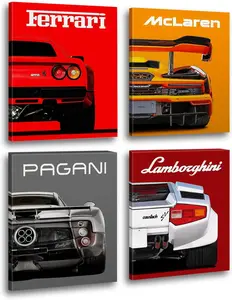 Modern Car Posters Classic Supercar Wall Art Prints