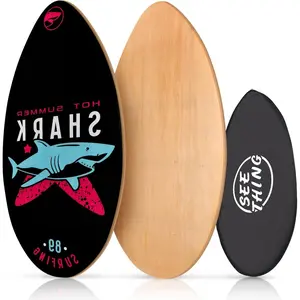 35 Inch Skimboard with High Gloss Coat Wood Skim Board for Beginners Kids Teenagers Adults and All Skimming