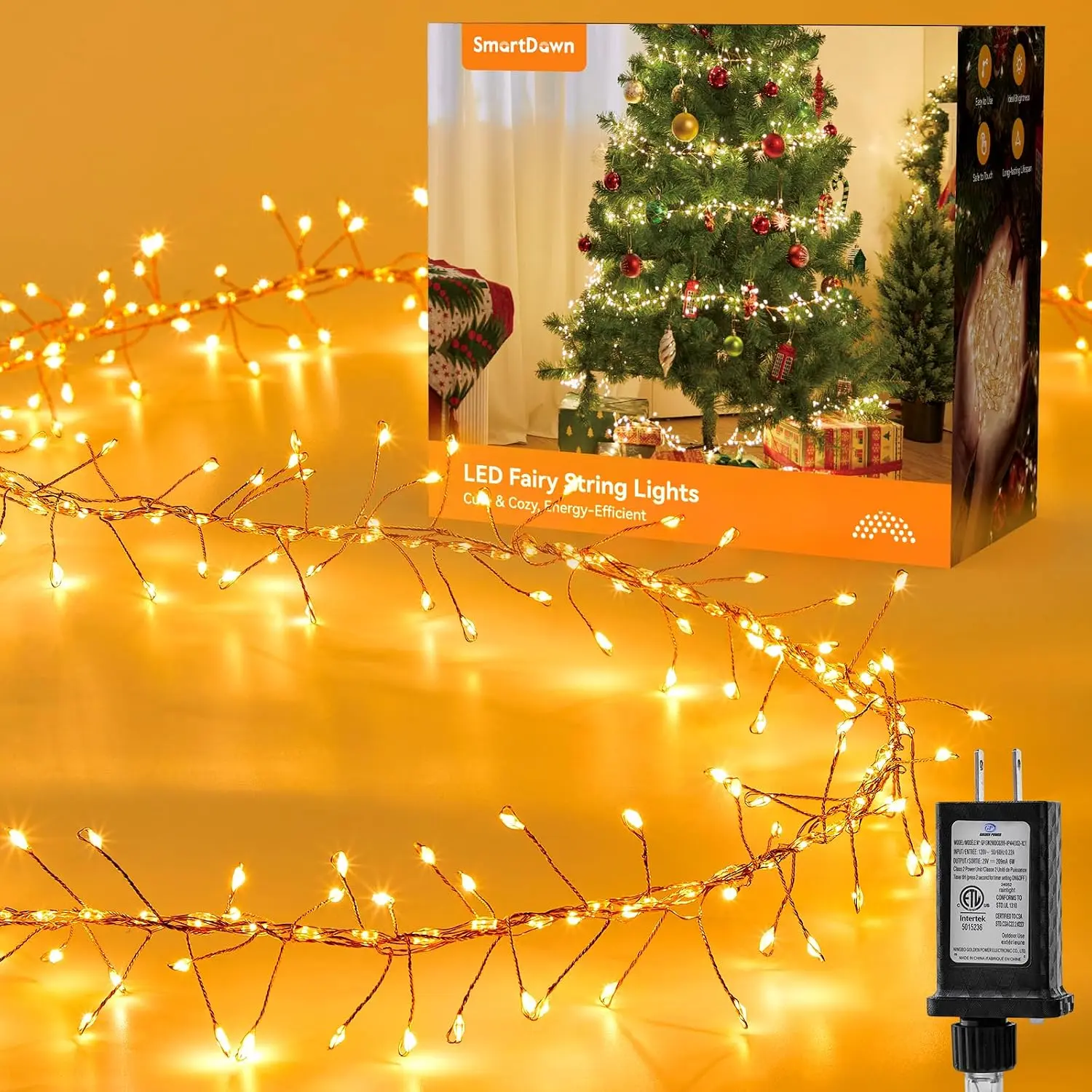 Fairy Lights, Plug-In 388-LED Twinkle Lights for Home Decoration