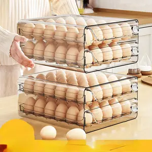 Space-Saving Transparent Refrigerator Egg Rack, Durable Easy Clean, Single Pack Fresh Egg Storage Container, Kitchen Organizer, Stackable Fridge Organizer, Refrigerator Accessories