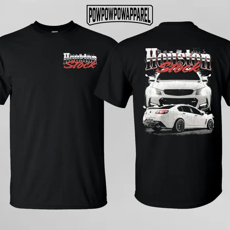 Chevy SS Sedan T-Shirt Houston Stock Vintage V8 Muscle Racing Car Heavyweight Streetwear Men Tee