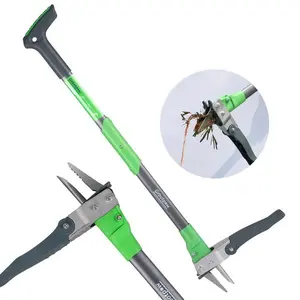 Grootpow Weeder Puller Tool, Stand Up Dandelion Weeder with 40" Handle, 3 Claws & Fiberglass Pedal, Cast-Iron Weeding Tool for Easy Root Removal
