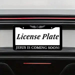 Christian License Plate Frame – Jesus Is Coming Soon Car Tag Frame | Faith Car Accessories
