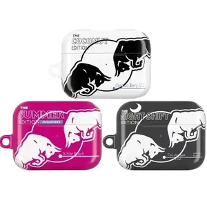 Night Shift Energy Drink AirPods Case, Coconut Summer Caffeine Pattern Earbuds Cover, Trendy All Over Print Protective Case for AirPods Pro