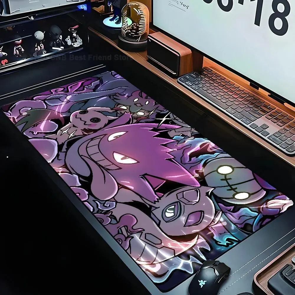 PKM Dark Ghost Playmat, Anime Deskmat Mousepad, Sage Extra Large Extended Mouse Pad