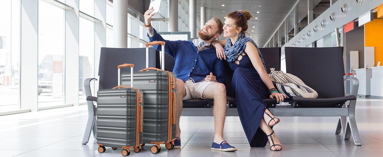 Miusse 7-Piece Hardside Luggage Set – 20/24/28 Inch Spinner Suitcases with TSA Lock, Carry-On, Travel Backpack & 3 Packing Cubes#SpringStatements
