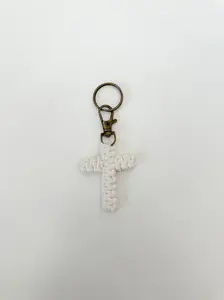 Macrame Cross Keychain - Natural