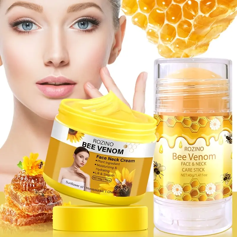 ROZINO Bee Venom 5-Piece Full Body Care Gift Set, Natural Ingredients for Skin Repair & Hydration, Comprehensive Skincare Kit