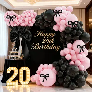 129pc Balloon Birthday Arch Set, DIY Bow Tie Balloons for Adult Birthdays, Weddings, Anniversaries, Single Party Decorations