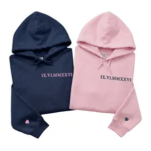Custom Roman Numeral Embroidered Sweatshirt or Hoodie, Meaningful Family Anniversary Date, Personalized Wedding Memory Gift