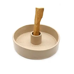 Beige Ceramic Palo Santo Wood Stick Burner Holder