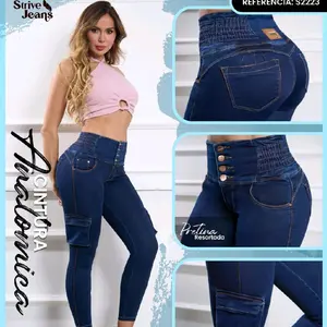 Strive Jeans Anatomica Ajustable Cintura 4 Bottoms with Faja Panty Model S2223 Women's Denim Pants