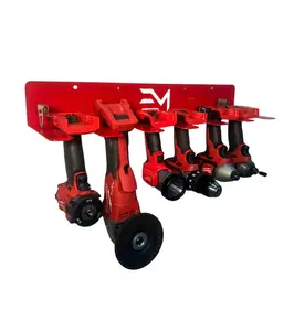 Milwaukee M18 6-Slot Drill Organizer - Rust-Resistant Satin Powder Coat Finish, CNC Precision Lasered, Heavy-Duty Steel, Wall-Mounted Tool Rack for Garage Organization