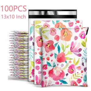100PCS 10x13" Floral Poly Mailers,Self-Seal Shipping Bags, Polymailers Packaging Bags for Online Small Bussiness and Retail Stores
