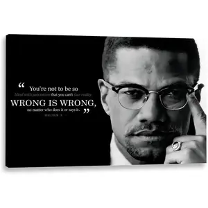 Great African American Malcolm X Poster Picture HD Print Canvas Wall Art Modern Home Bedroom Room Aesthetic Decoration8x12inch Framed