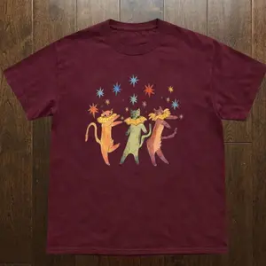 Cat Music Gildan  Red Baby Tee Y2k Clothing,Vintage, Streetwear