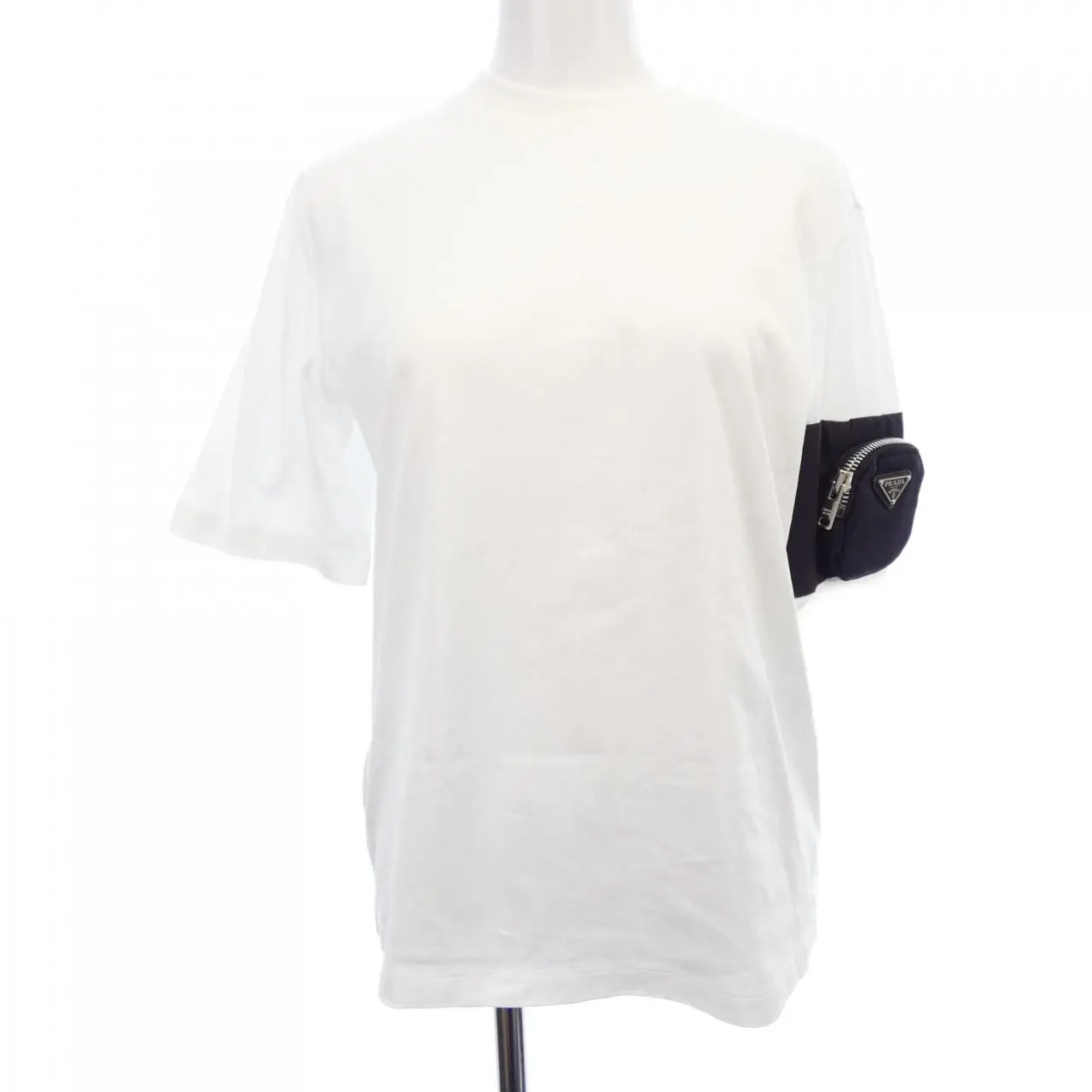 Pre-owned PRADA Cotton Small Leather Goods Triangle Logo T Shirt