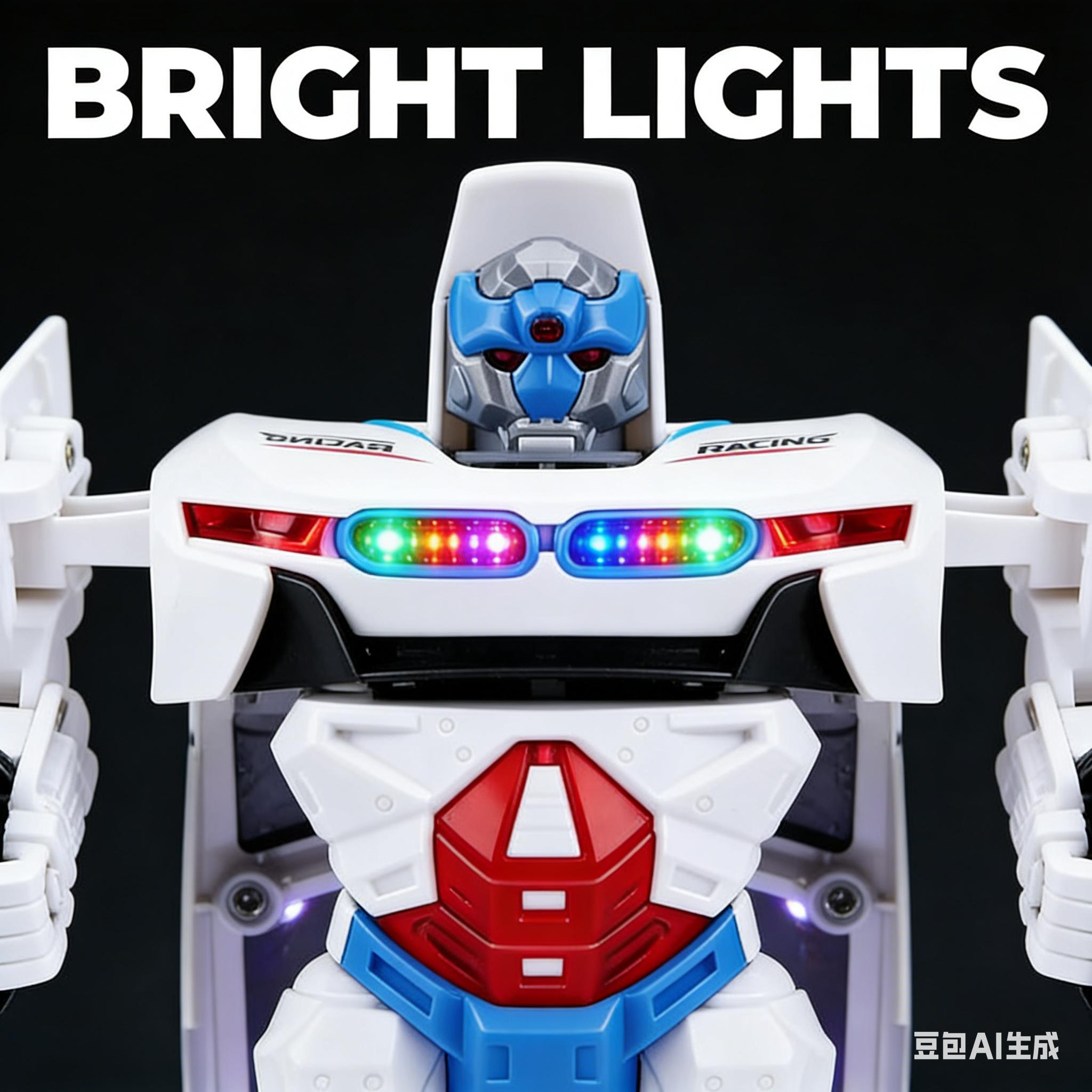 Dual Mode Deformation RC Car,2-in-1 Robot & Racing Vehicle with Bright LED Lights,Deformable Robot Car for All-Age Fun, Realistic Racing & Robot Modes