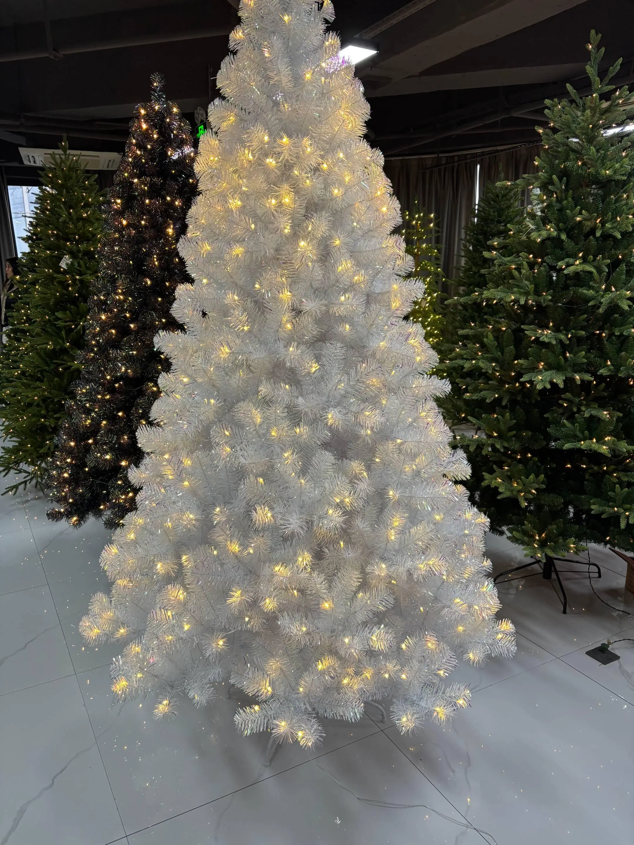 【Christmas Gift】2025 Christmas Color Regular Gradient Tree PVC Warm White Light 7.5FT Ornaments Decor Party Lighting Decoration
