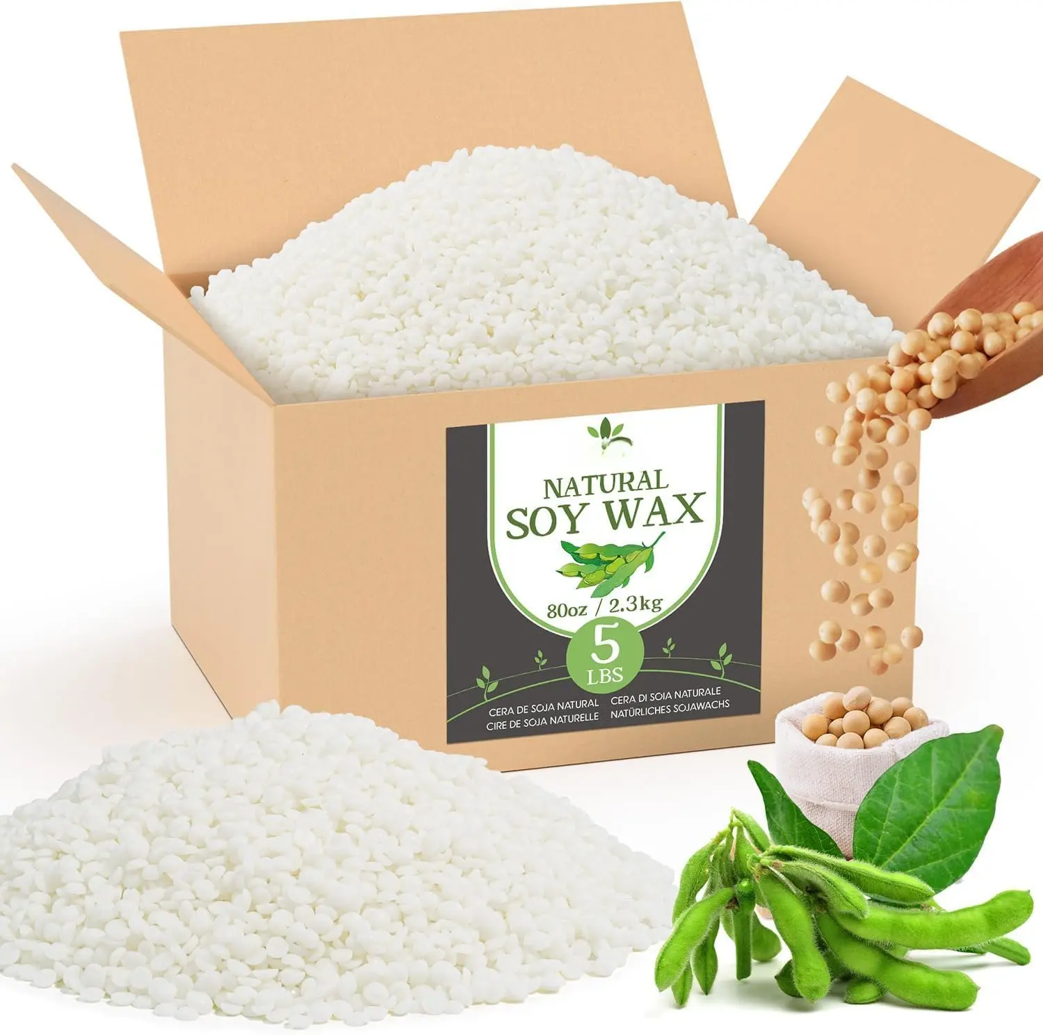 Soy Wax,   Soy Wax for Candle Making,  Candle Wax from Farm, No Additives,  and Pure (5lb)