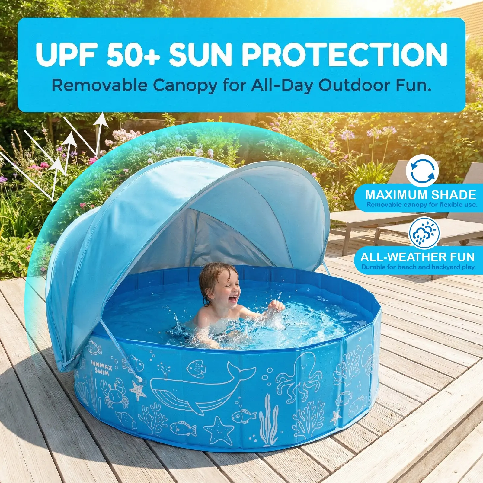 Thick Foldable Large Water Pool, Multi-Layer Design, Durable Outdoor Play Pool, Portable Toy Pool, Bathing Pool for Kids, Portable Swimming Pool
