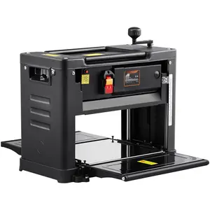 Thickness Planer, Single Speed, 13-Inch Wide Worktable Benchtop Planer With Double-Blade, 15-Amp 1800W Motor, 12-Inch Extended Infeeding Table, Low Noise For Hardwood And Softwood Woodworking Material Removal