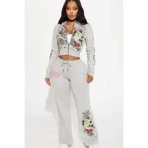 Ed Hardy Rose And Sword Sweatpant - Heather Grey N