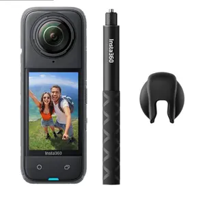 Insta360 X4 Get-Set Bundle - 8K Waterproof 360 Action Camera, 4K Wide-Angle Video, Invisible Selfie Stick Effect, Removable Lens Guards, 135 Min Battery Life, AI Editing, Stabilization