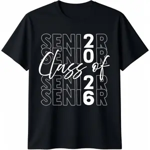 100% Cotton unny Senior Class of 2026 Senior Student Boys Girls T-Shirt
