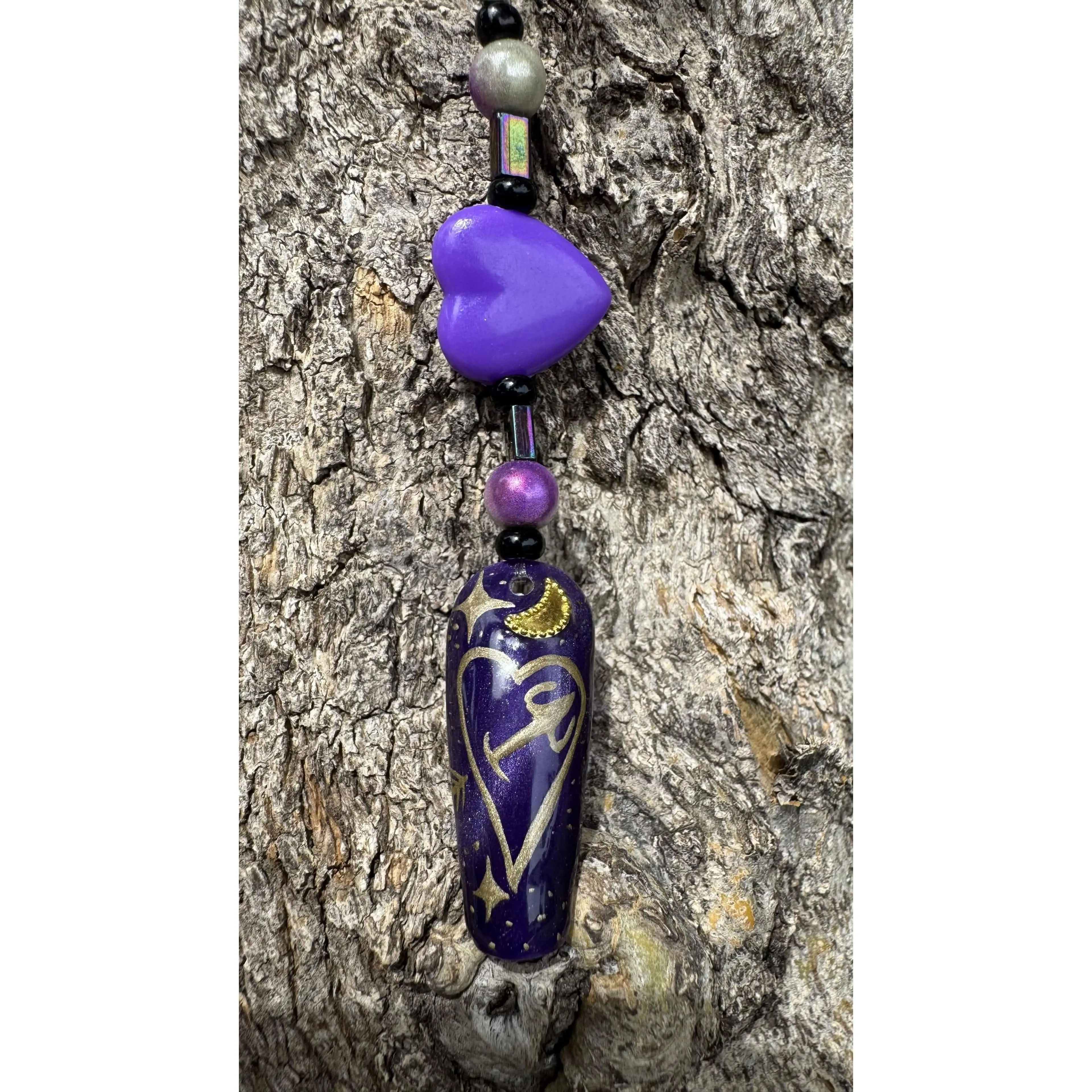 Sagittarius Nail Art Keychain - Purple