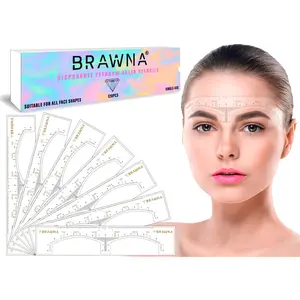 BRAWNA -  Ruler Stencil - 120 Pcs - PMU, Microblading, Brow Lamination Supplies -  Assorted refectocil eyebrow lamination - Disposable