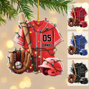 [XMAS GIFT] 2D Personalized Baseball Ornament, Christmas Baseball Ornament, Ornament For Boy,