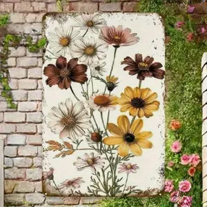 Aluminum Sunflower Wall Decor Metal Floral Home Country Aluminum Art Rustic Farmhouse Living Room Wall Hanging Vintage Style