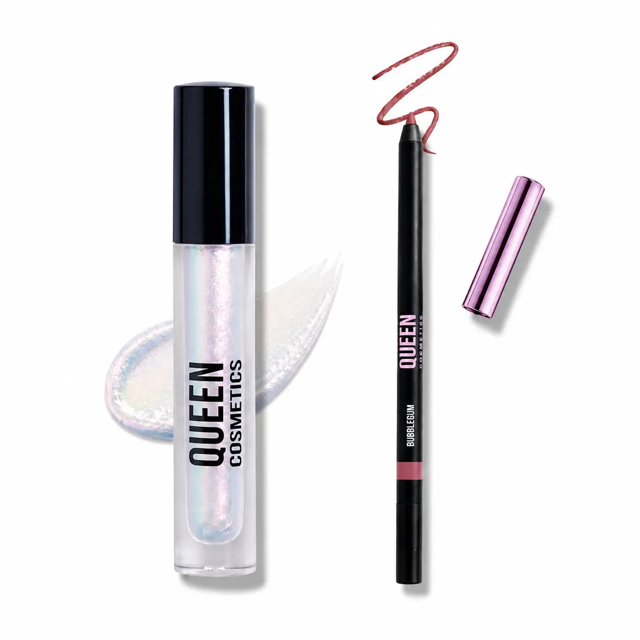 Virtual Reality diamond shimmer gloss lip kit with On lock Long wearing lip liner Bubblegum Lip Kit Set Lip Cosmetic Set