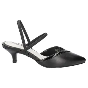 Easy Street Womens Unna Pointed Toe Kitten Pumps Dress Casual Low Heel 1-2" - Black