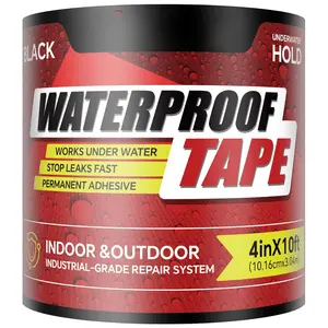Tape Black 4 Inch x 10 FT - Heavy Duty Rubberized Seal Repair for  Leaks - Fix Roofs, Underwater Pool Liners & Pipes - -Weather  Patch Tool for Homeowners & Campers