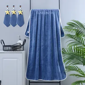 ELARIONITH Summer Unisex Extra Large Bath Towel Set 1 Pieces Soft Fluffy Absorbent Quick Dry Bath Towel with 3 Free Towels for Spa Yoga Fitness Bathroom Accessories Style Wool New Year's gift