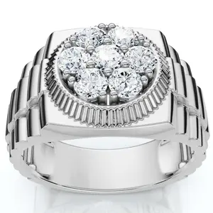 Men's 3/4Ct Diamond Anniversary Wedding Ring 14k Gold Lab Grown