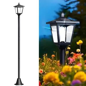 67" Solar Post Light Outdoor - Waterproof Vintage Pole Lamp with 2 Brightness Levels, Easy Installation, Suitable for Garden, Path, Driveway & Yard