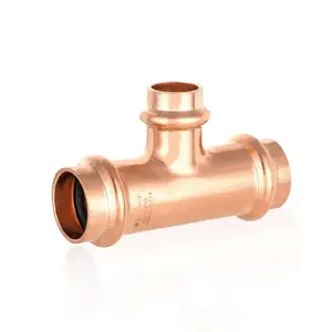1-1/4" x 1/2" x 1-1/4" Copper Press Tee