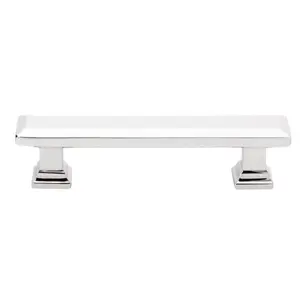 Emtek  4 in. Geometric Rectangular Cabinet Pull, Bright Chrome