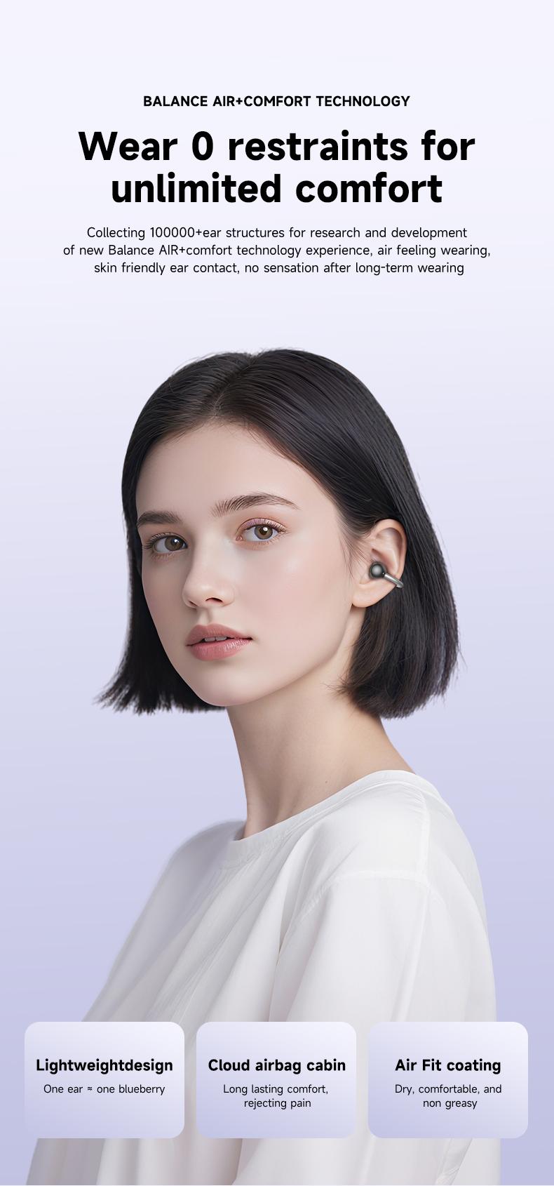 PAXA C08 Clip On Wireless Headphones with 2025 Bluetooth 6.0 for Faster, Stable Connection & Low Power Use, DT6.0 Pulse Directional Tech, 360° ACS Panoramic Sound, IPX5 Waterproof Audio Earbuds for Music & Calls, Comfortable for Sports