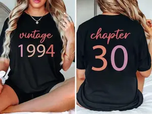 Chapter 30 Shirt, Vintage 1994 Shirt, 30th Birthday T-Shirt, 1994 Birth Year Number T-Shirt for Women, Turning 30 Gift For Bestie, 1994 T-Shirt