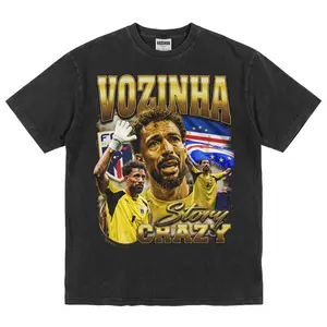 Washed Shirt Vintage Vozinha - CABO VERDE Soccer Player Bootleg Design