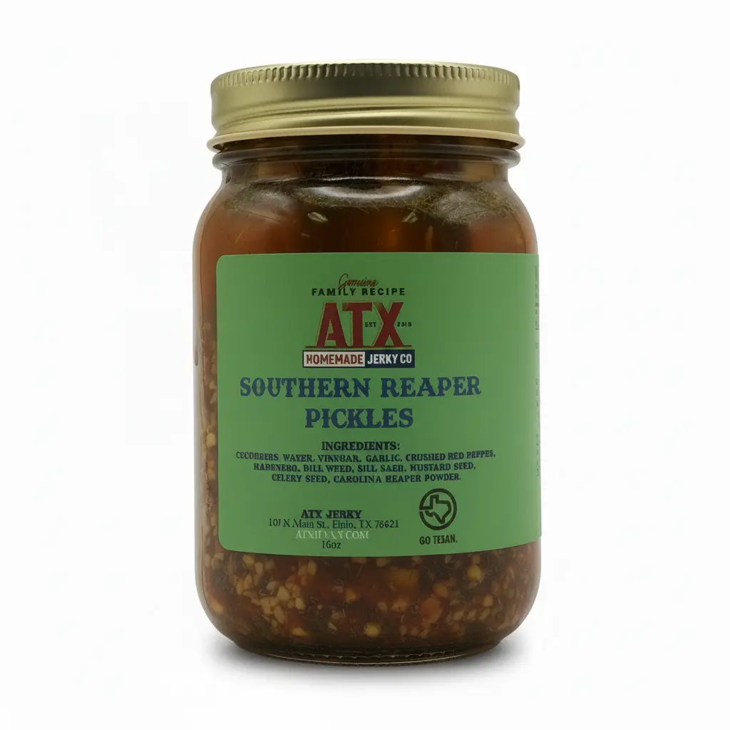 Southern Reaper Pickles (Carolina Reaper + Habanero) – Extra Hot Garlic Dill Pickle Spears, 16oz
